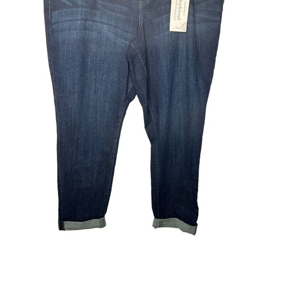 Torrid Jeans Womens Size 18 Boyfriend Dark Wash Cuffed Mid Rise Stretch Denim - Picture 3 of 14